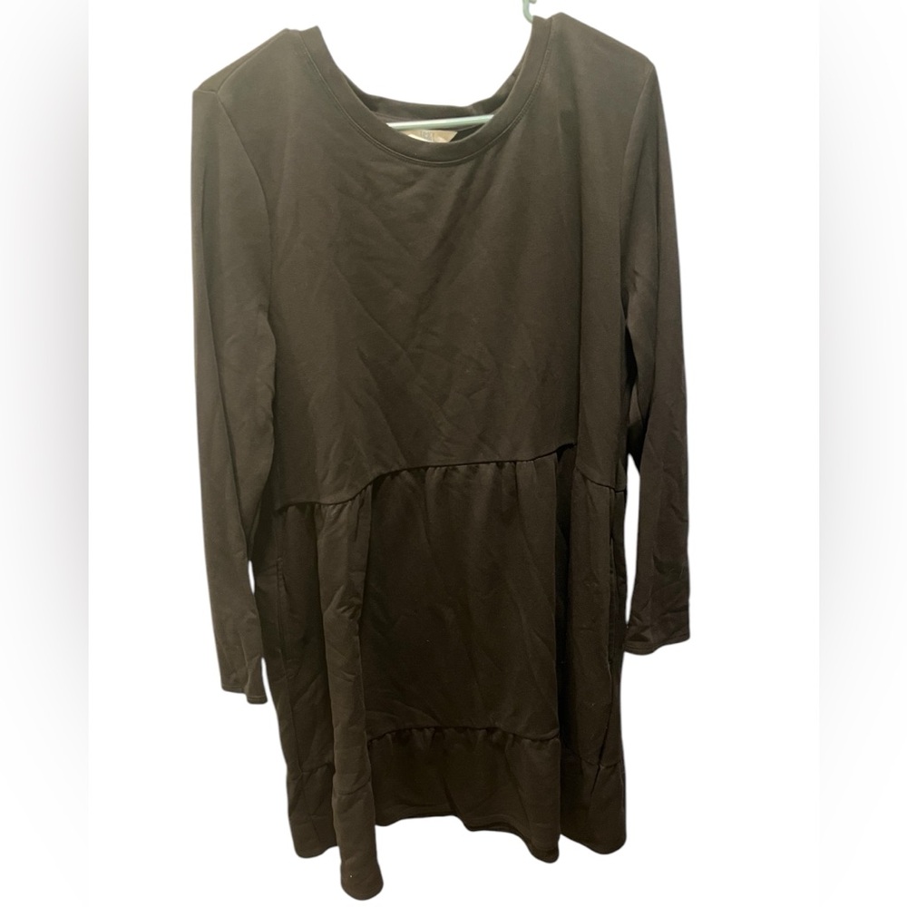 Time And True Midi Black Dress Long Sleeves Plus Size XXL Size 20